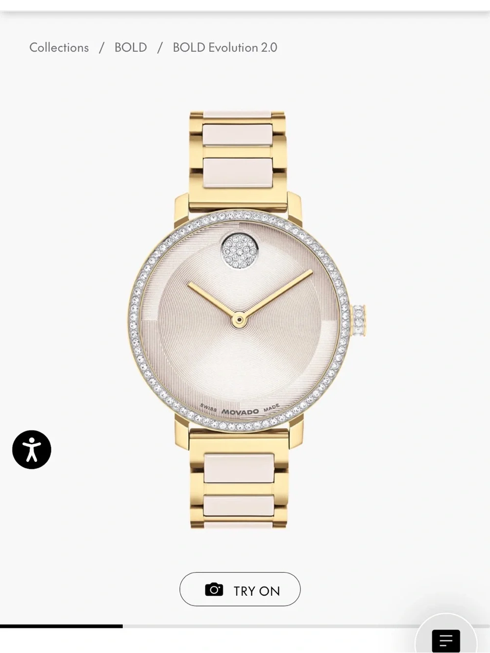 Movado Women’s BOLD Evolution Two-Tone Gold Bracelet Watch with Taupe Dial